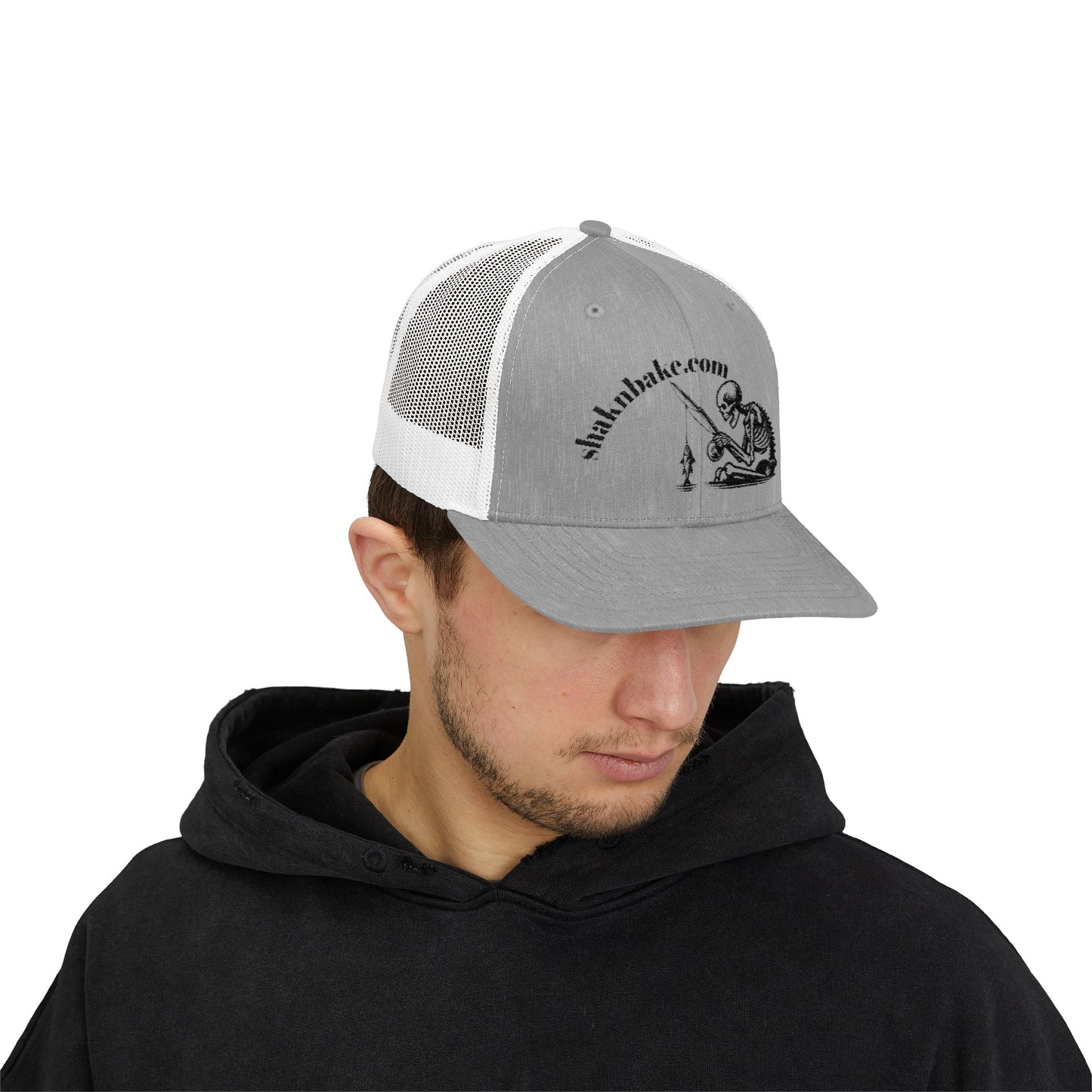 Fishing Skeleton Snapback Trucker Cap
