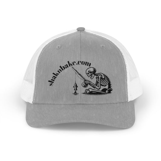 Fishing Skeleton Snapback Trucker Cap